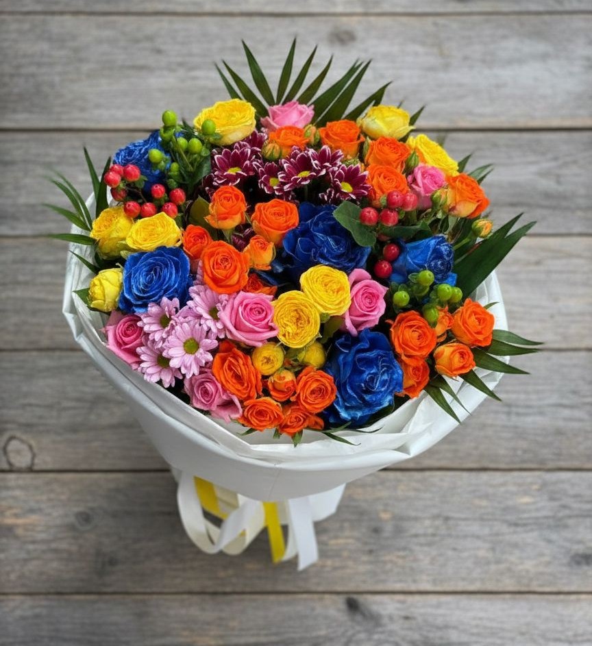 Букет цветов из: Розы и Хризантемы в Аликоновке