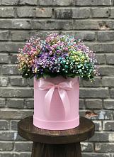 Цветочная композиция из Гипсофила и Розы в шляпной коробке #REPLACE_PRED# Аликоновке