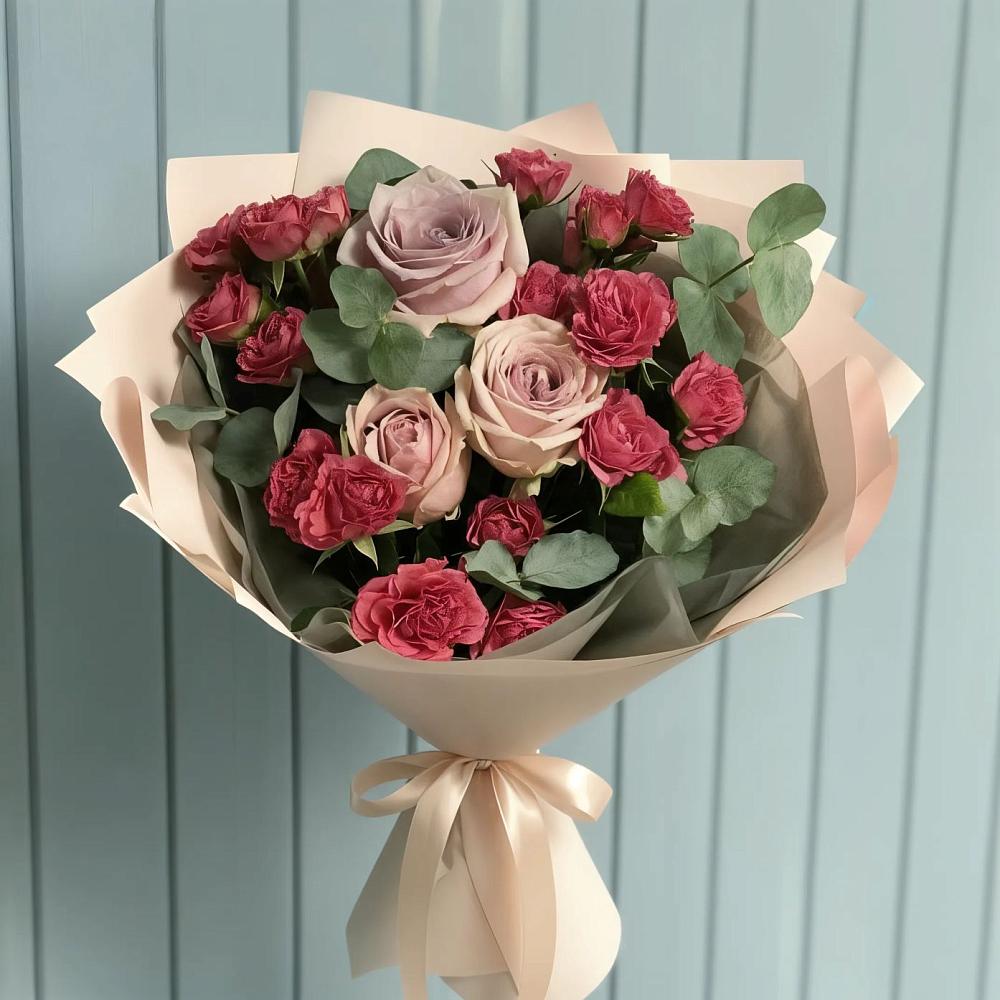 Букет цветов из: Гвоздики и Розы в Аликоновке