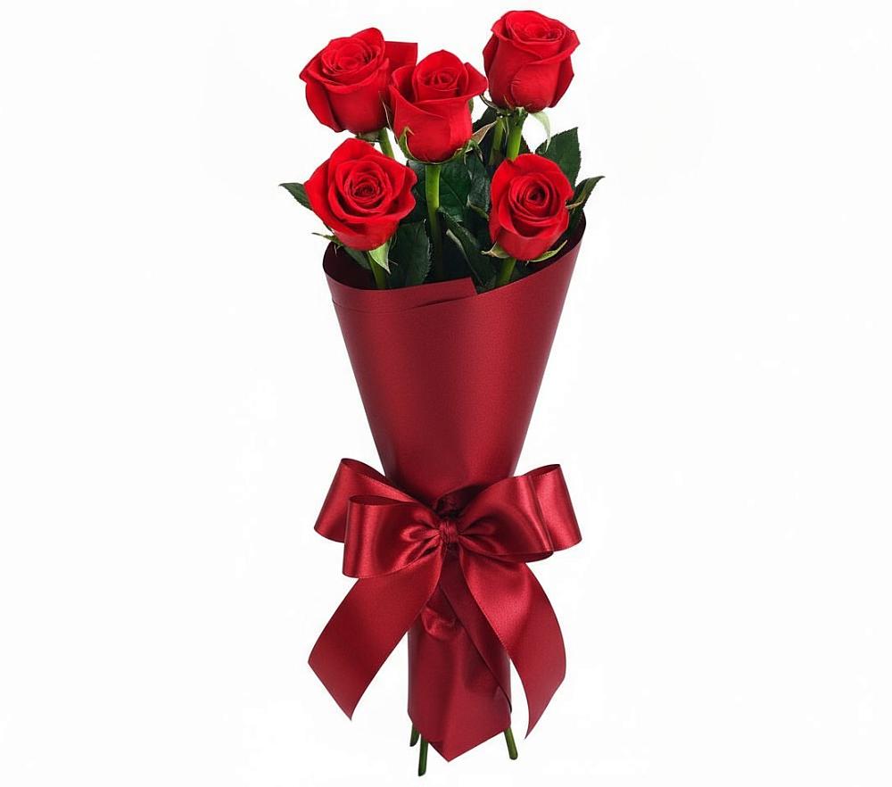 Букет 5 Красных роз Эдлесс Лав в Аликоновке