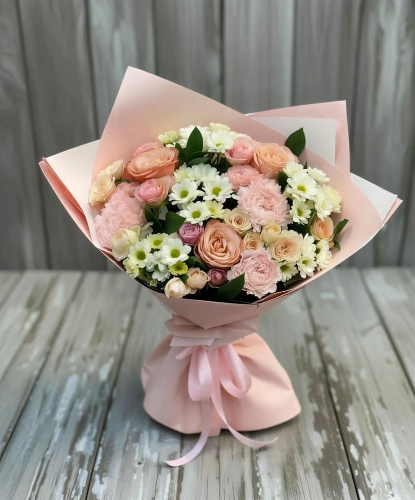 Букет цветов из: Гвоздики, Розы и Хризантемы в Аликоновке