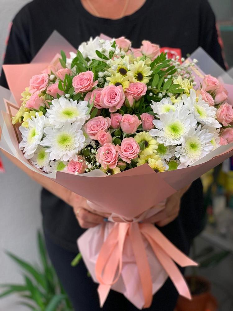 Букет цветов из: Розы и Хризантемы в Аликоновке