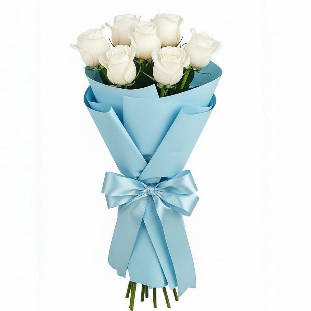 Букет 7 белых роз Проуд в Аликоновке