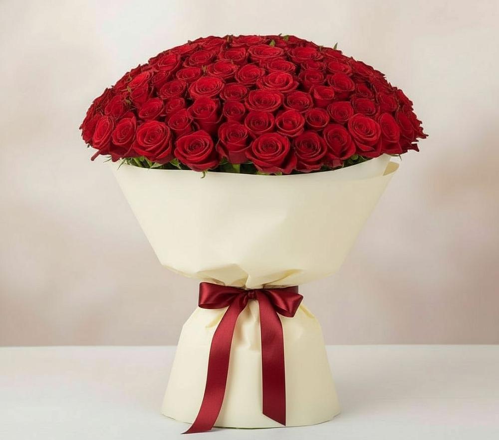 Букет 101 Красная роза Милано в Аликоновке