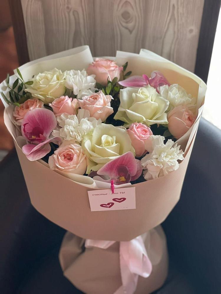 Букет цветов из: Орхидеи, Розы и Гвоздики в Аликоновке