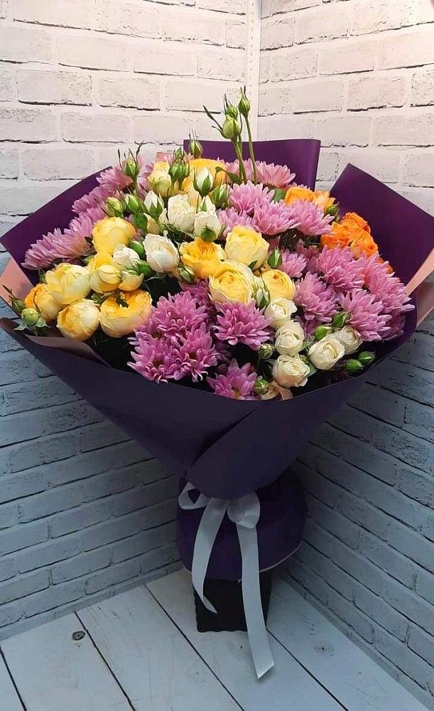 Букет цветов из: Хризантемы и Розы в Аликоновке