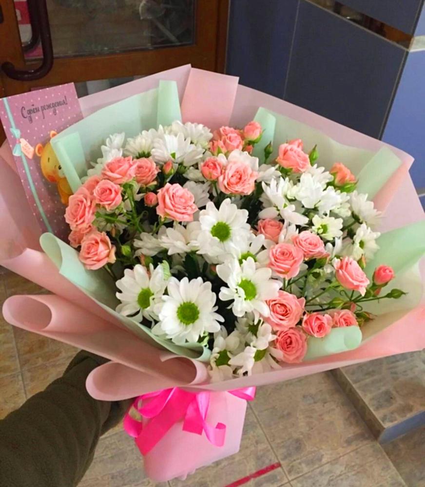 Букет цветов из: Розы и Хризантемы в Аликоновке