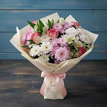 Букет цветов из:  Хризантемы, Альстромерии и Розы в Аликоновке