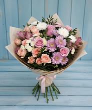 Букет цветов из:  Хризантемы, Розы и Альстромерии в Аликоновке