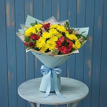 Букет цветов из:  Альстромерии и Хризантемы в Аликоновке