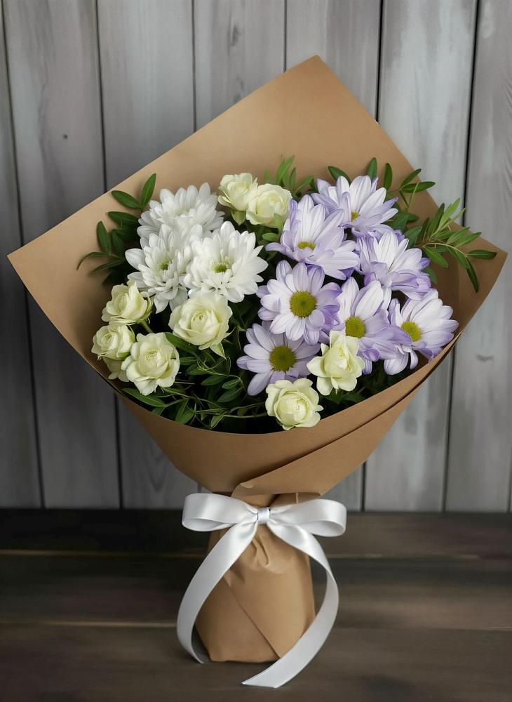 Букет цветов из: Хризантемы и Розы в Аликоновке