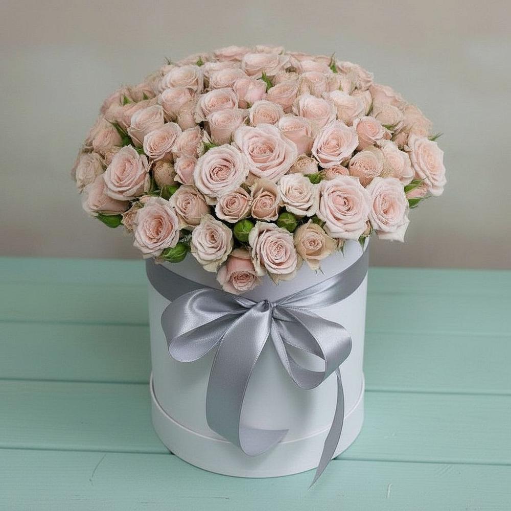 Цветочная композиция из Розы в шляпной коробке в Аликоновке